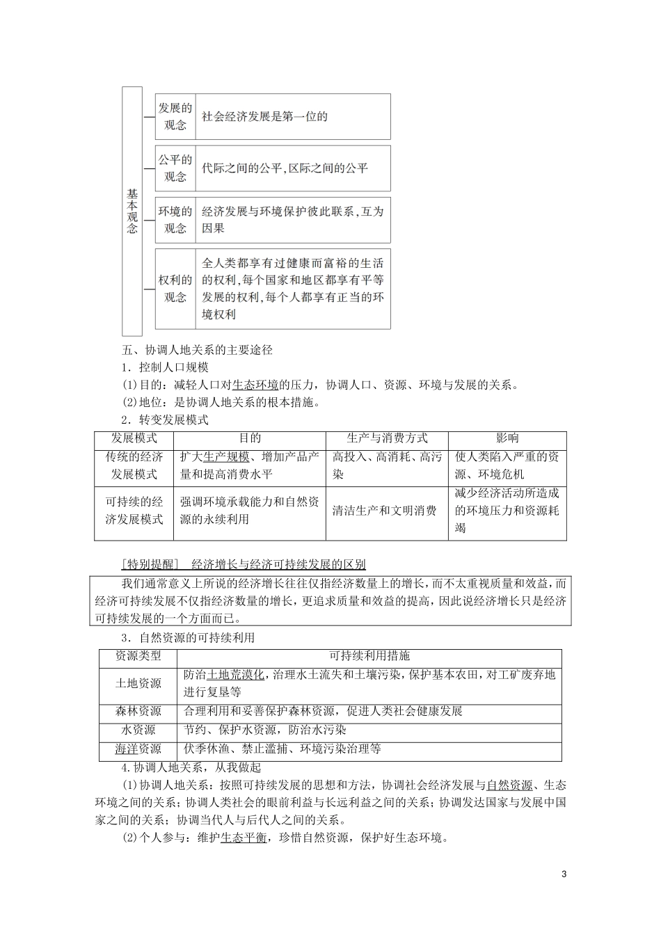 高考地理一轮复习 第2部分 第8章 人类与地理环境的协调发展教学案 湘教版-湘教版高三全册地理教学案_第3页