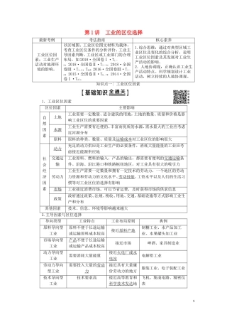 高考地理一轮复习 第2部分 第9章 工业地域的形成与发展 第1讲 工业的区位选择教学案（含解析）新人教版-新人教版高三全册地理教学案
