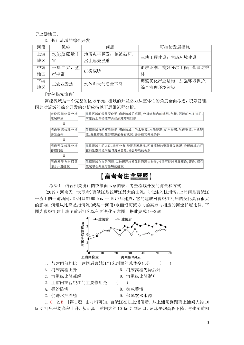 高考地理一轮复习 第3部分 第10章 区域可持续发展 第2讲 美国田纳西河流域的治理教学案（含解析）中图版-中图版高三全册地理教学案_第3页
