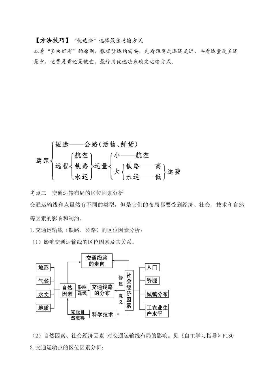 高考地理一轮复习 5.1交通运输方式和布局学案 新人教版必修2-新人教版高三必修2地理学案_第3页