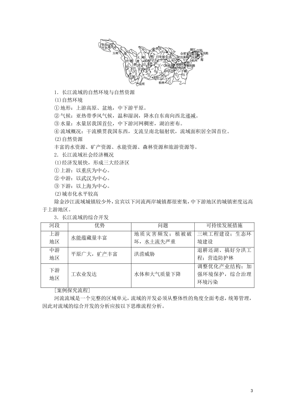高考地理一轮复习 第3部分 第10章 区域可持续发展 第3节 流域综合开发与治理（美国的田纳西河流域、我国的长江流域）教学案（含解析）湘教版-湘教版高三全册地理教学案_第3页