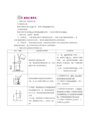 高考化学一轮复习 专题二十四 物质的检验、分离和提纯 考点二 物质的分离和提纯教学案-人教版高三全册化学教学案