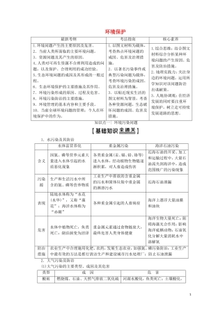 高考地理一轮复习 第5部分 环境保护教学案（含解析）鲁教版选修6-鲁教版高三选修6地理教学案