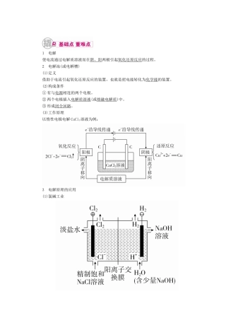 高考化学一轮复习 专题十二 电化学 考点二 电解原理及应用教学案-人教版高三全册化学教学案