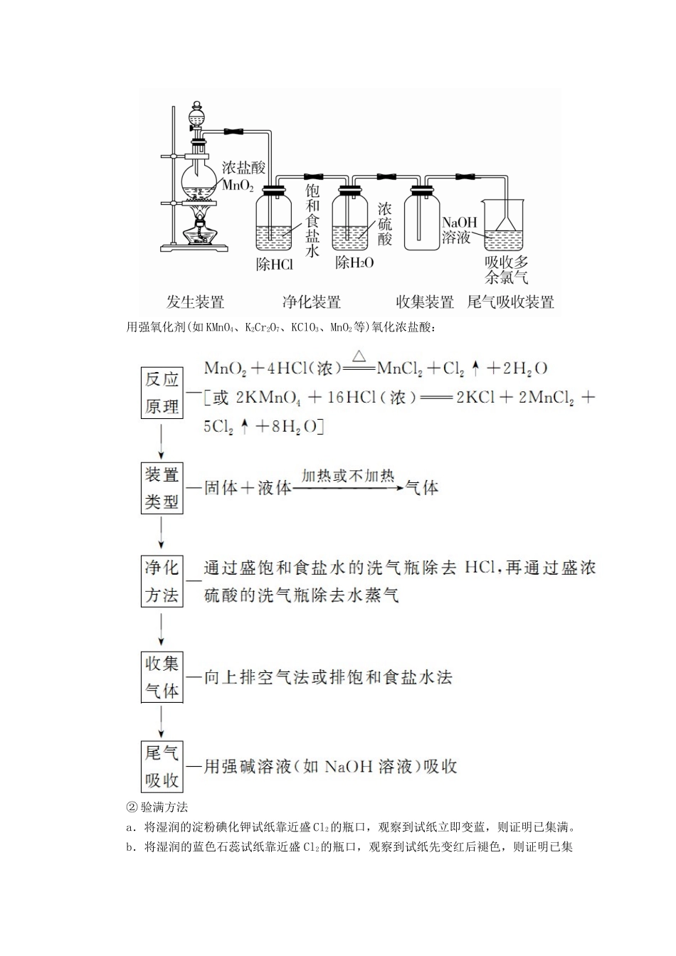 高考化学一轮复习 专题十七 氯、溴、碘及其化合物 考点一 氯单质及其化合物教学案-人教版高三全册化学教学案_第3页