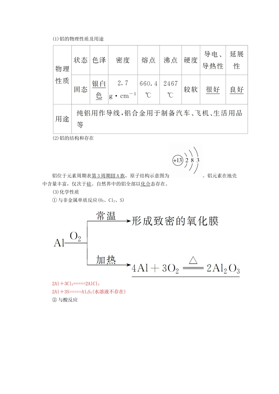 高考化学一轮复习 专题十四 镁、铝及其化合物 考点一 镁、铝单质的性质及应用教学案-人教版高三全册化学教学案_第2页