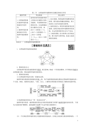 高考地理一轮复习 第1部分 第3单元 从圈层作用看地理环境内在规律 第2节 自然地理环境整体性及圈层的相互作用教学案（含解析）鲁教版-鲁教版高三全册地理教学案