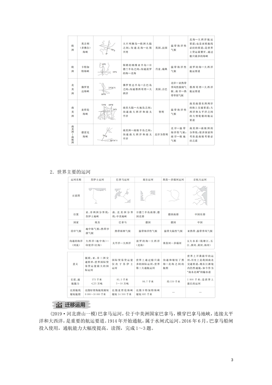 高考地理一轮复习 第二十二讲 世界地理 第70课时 世界地理概况教学案（含解析）-人教版高三全册地理教学案_第3页