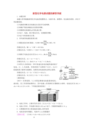 高考化学一轮复习 专项突破12 新型化学电源试题的解答突破教学案 鲁科版-鲁科版高三全册化学教学案