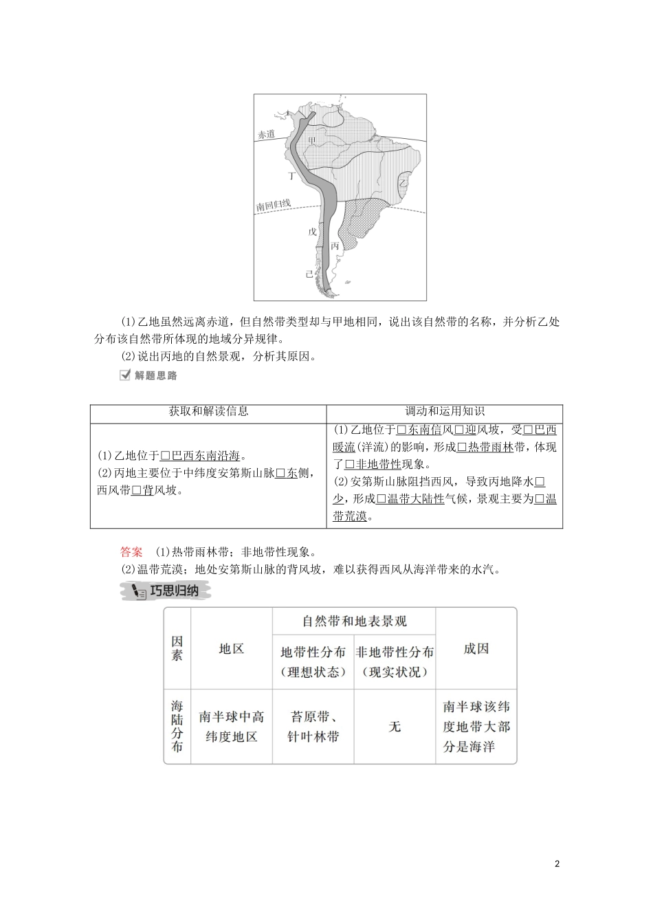 高考地理一轮复习 第九讲 自然地理环境的整体性和差异性 第30课时 非地带性现象教学案（含解析）-人教版高三全册地理教学案_第2页