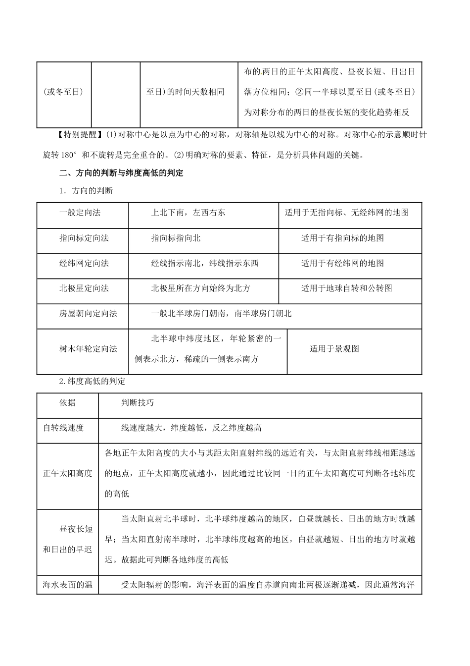 高考地理二轮复习 专题01 地球的运动规律教学案-人教版高三全册地理教学案_第3页