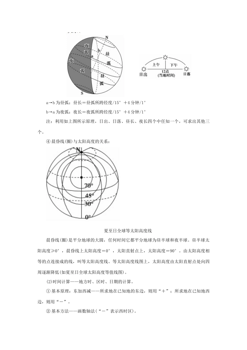 高考地理二轮复习 专题二 地球运动规律考点概述素材-人教版高三全册地理素材_第3页