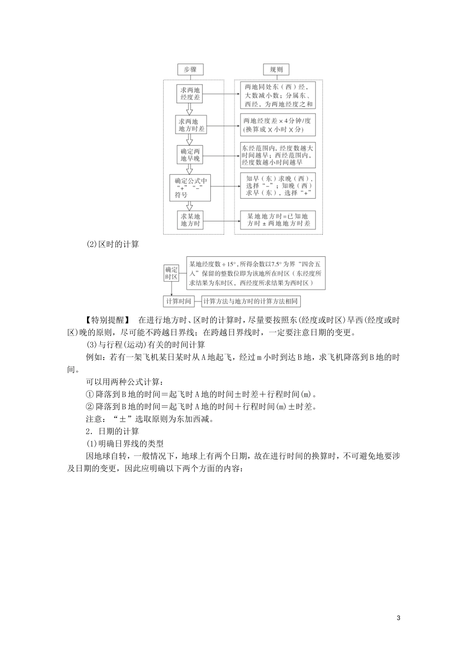 高考地理一轮复习 第三讲 地球运动的地理意义 第8课时 地球自转的地理意义教学案（含解析）-人教版高三全册地理教学案_第3页