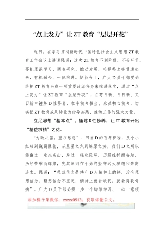 “点上发力”让ZT教育“层层开花”