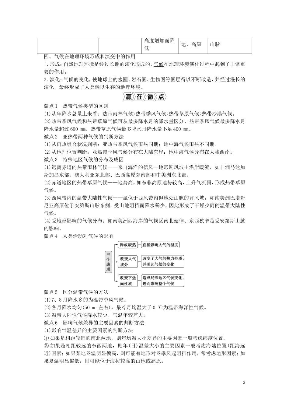 高考地理一轮复习 第三章 地理环境的整体性和区域差异 第11讲 气候及其在地理环境中的作用教学案 中图版-中图版高三全册地理教学案_第3页