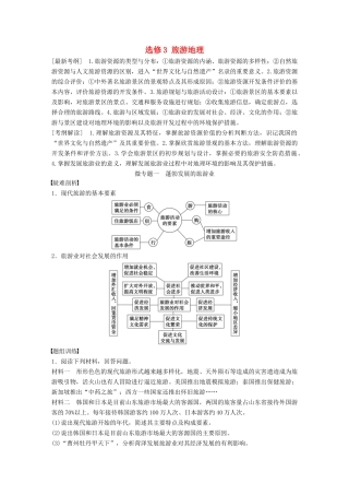 高考地理一轮复习 旅游地理学案 鲁教版选修3-鲁教版高三选修3地理学案