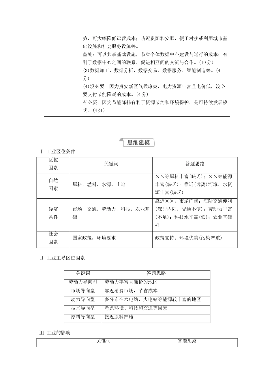 高考地理一轮复习 第二部分 人文地理——重在运用 第四章 工业地域的形成与发展 规范答题9 工业类综合题学案 新人教版-新人教版高三全册地理学案_第2页