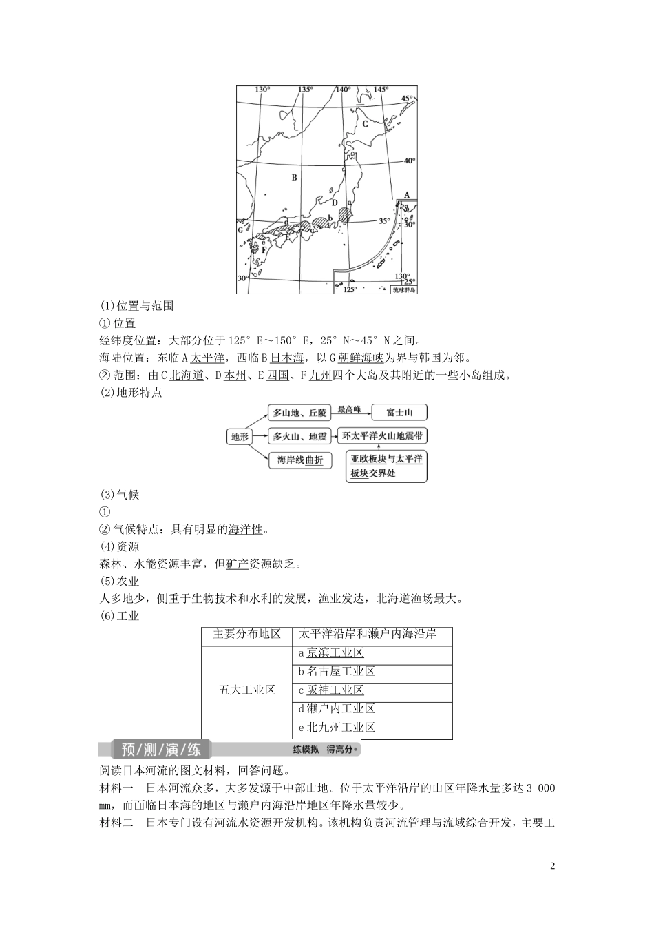 高考地理一轮复习 第十二章 世界地理 第32讲 世界主要国家教学案 中图版-中图版高三全册地理教学案_第2页