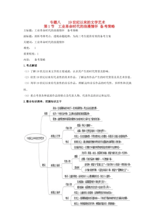 高考历史复习 专题08 第1节 工业革命时代的浪漫情怀备考策略-人教版高三全册历史素材