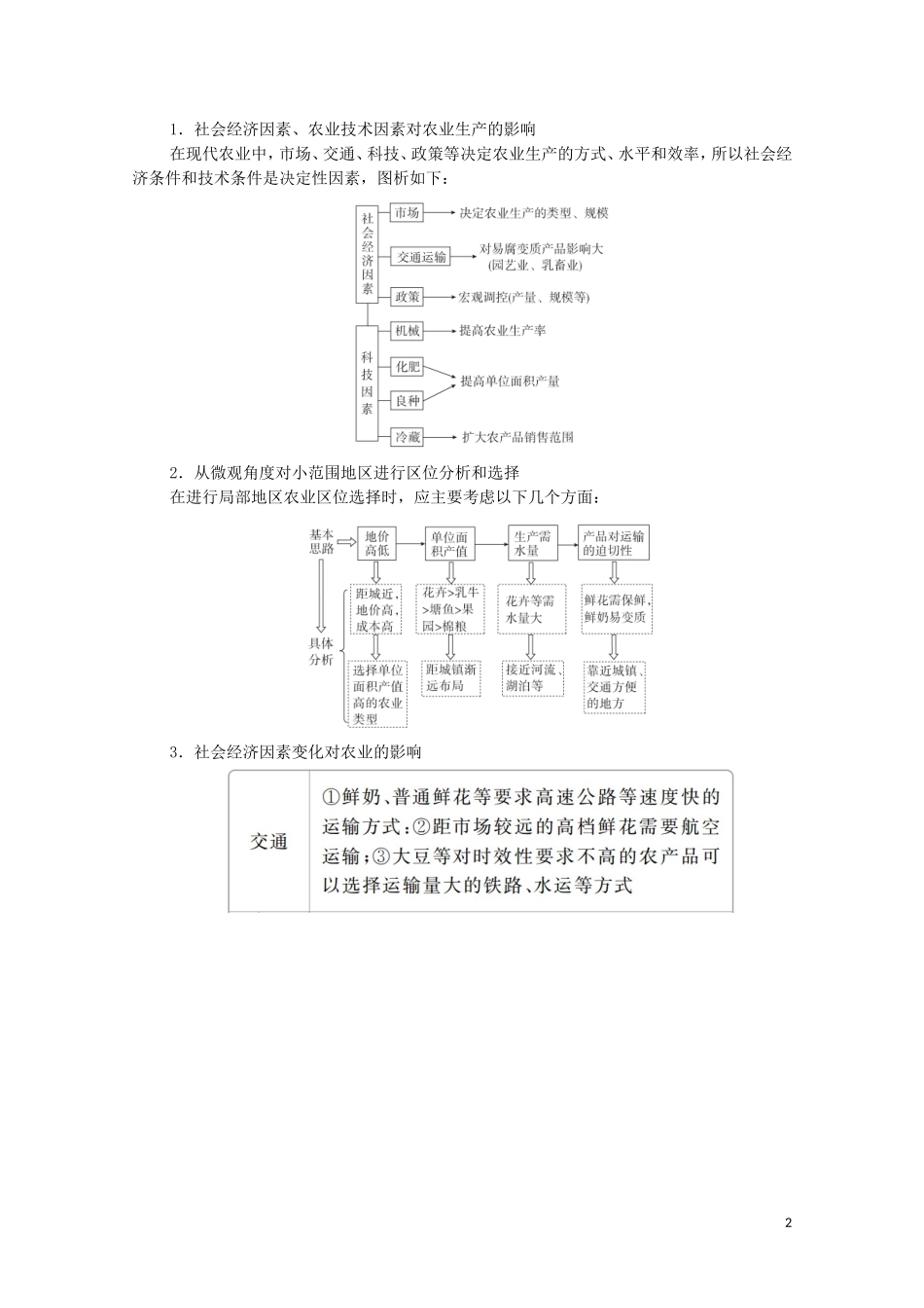 高考地理一轮复习 第十三讲 农业地域的形成和发展 第43课时 农业人文区位因素教学案（含解析）-人教版高三全册地理教学案_第2页