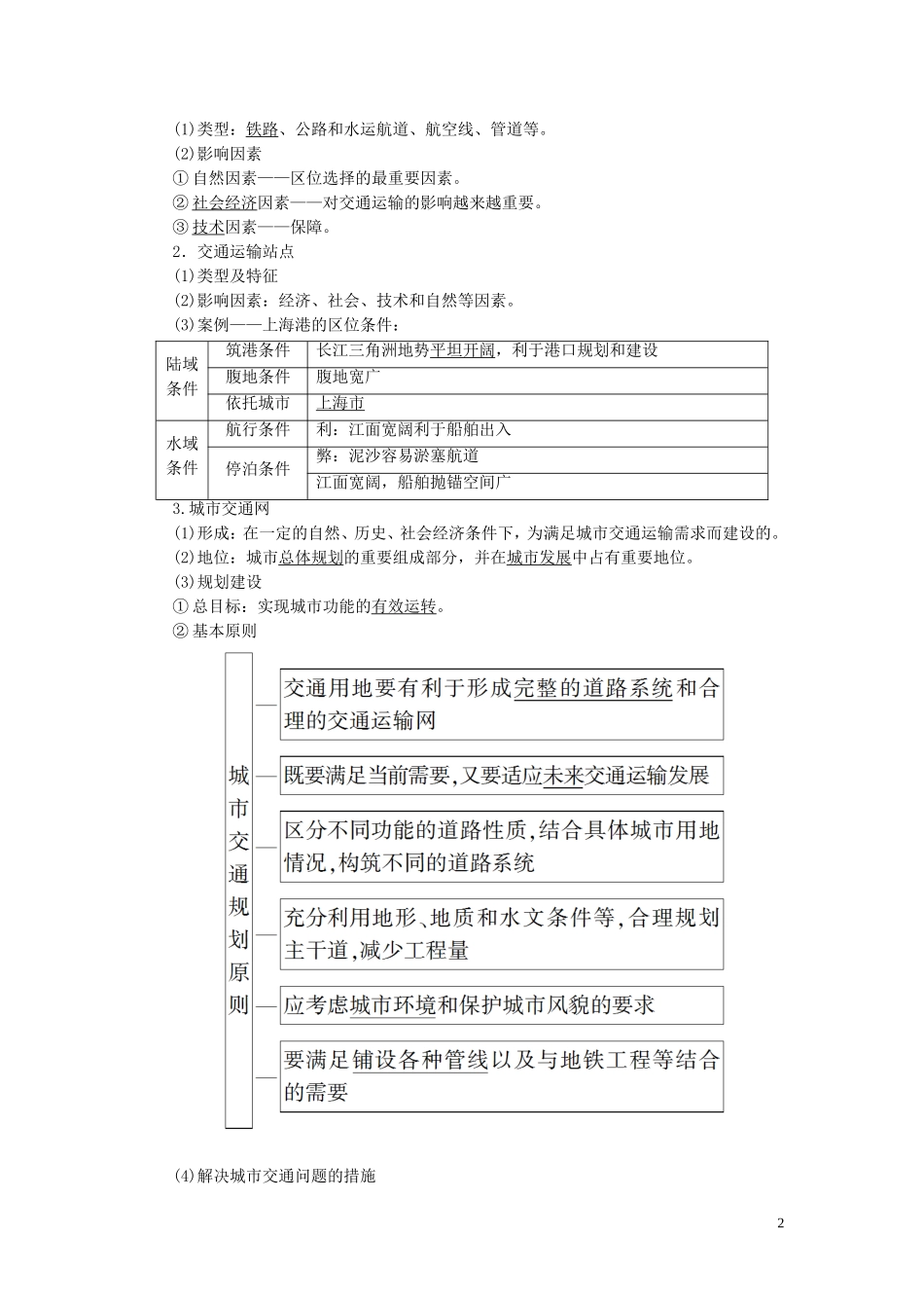 高考地理大一轮复习 第2部分 第8单元 人类活动的地域联系 第1讲 人类活动地域联系的主要方式及交通运输布局教学案 鲁教版-鲁教版高三全册地理教学案_第2页