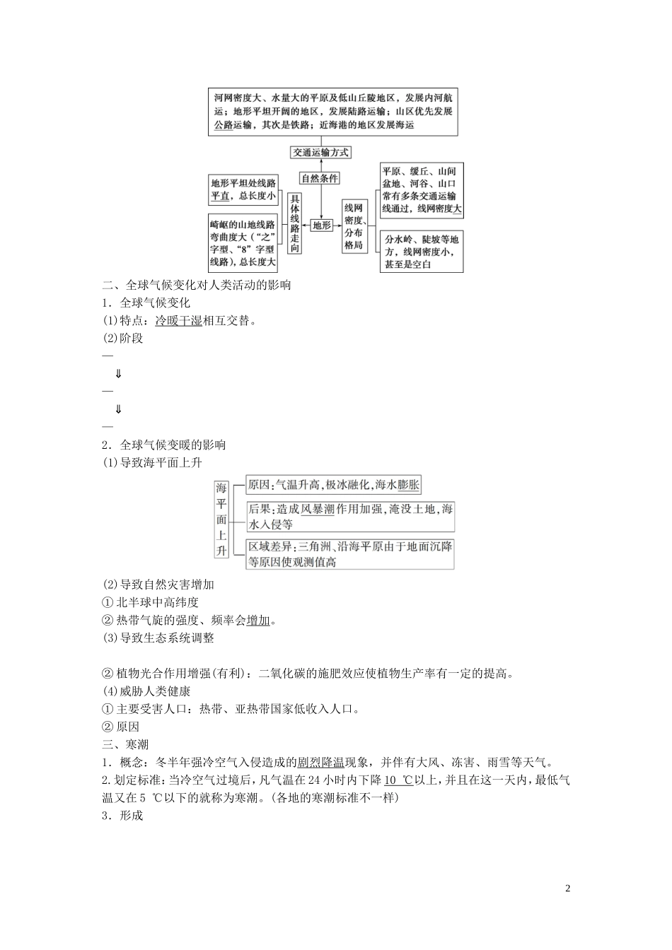 高考地理一轮复习 第四章 自然环境对人类活动的影响 第13讲 自然环境对人类活动的影响教学案 中图版-中图版高三全册地理教学案_第2页