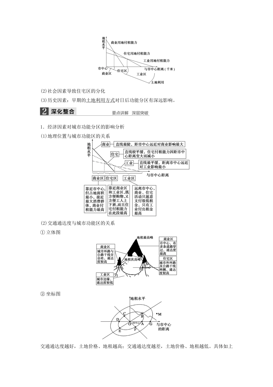高考地理大一轮复习 第二章 第1讲 城市内部空间结构与不同等级城市的服务功能学案 新人教版必修2-新人教版高三必修2地理学案_第2页