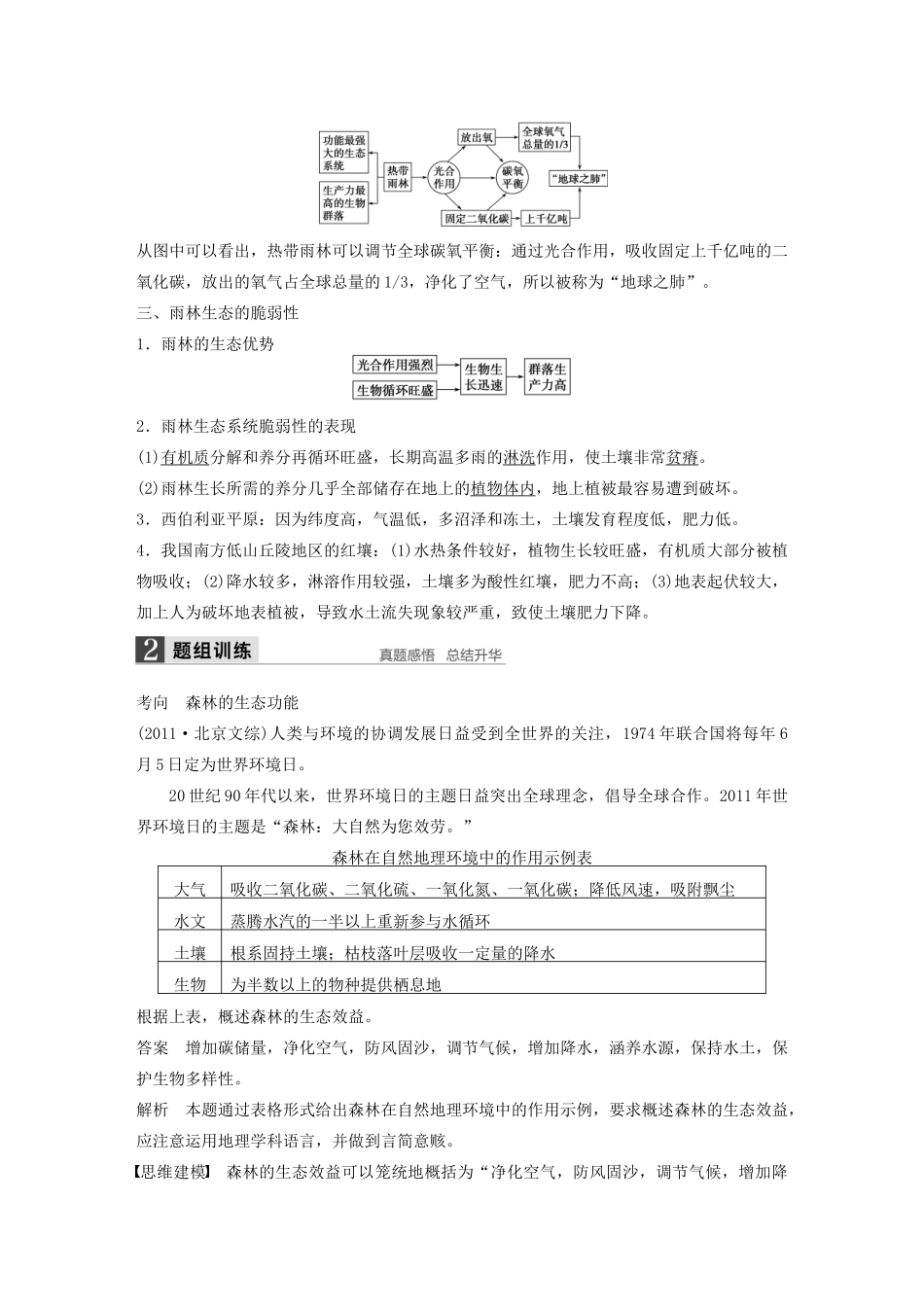 高考地理大一轮复习 第二章 第2讲 森林的开发与保护 以亚马孙热带雨林为例学案 新人教版必修3-新人教版高三必修3地理学案_第2页