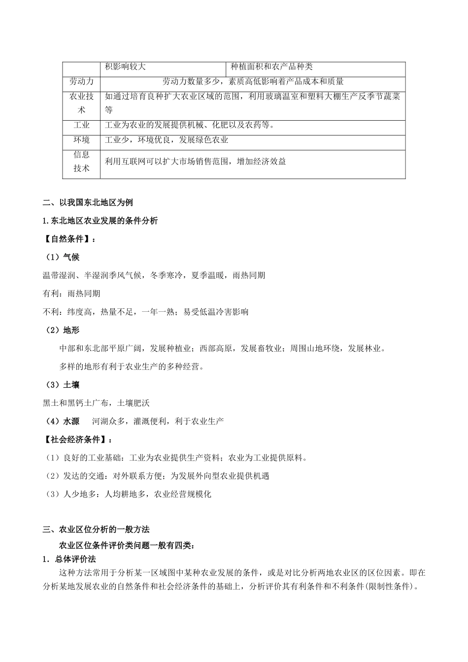 高考地理总复习 区域地理 第三章 区域农业及其可持续发展 第一节 农业发展的区位条件分析学案 新人教版必修3-新人教版高三必修3地理学案_第2页