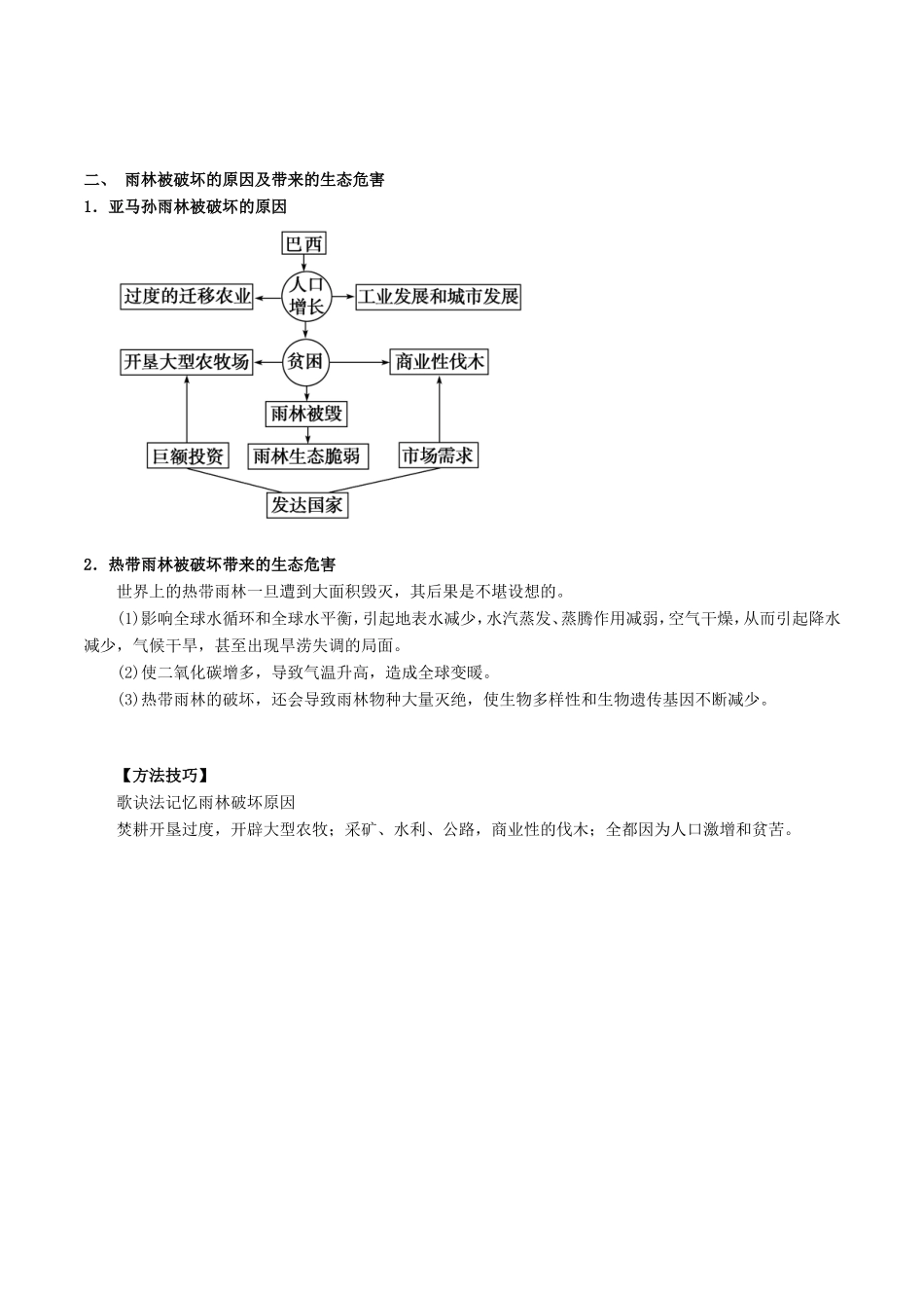 高考地理总复习 区域地理 第五章 区域生态环境建设 第三节 热带雨林的开发和保护学案 新人教版必修3-新人教版高三必修3地理学案_第2页