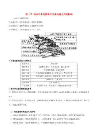 高考地理总复习 自然地理 第七章 自然地理环境对人类活动的影响 第一节 地表形态对聚落及交通线路分布的影响学案 新人教版必修1-新人教版高三必修1地理学案