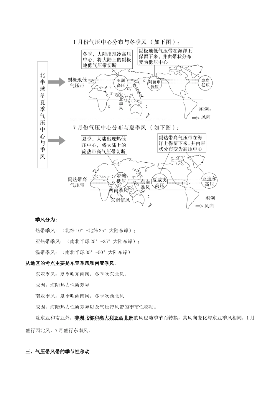 高考地理总复习 自然地理 第三章 地球上的大气 第二节 大气环流学案 新人教版必修1-新人教版高三必修1地理学案_第3页