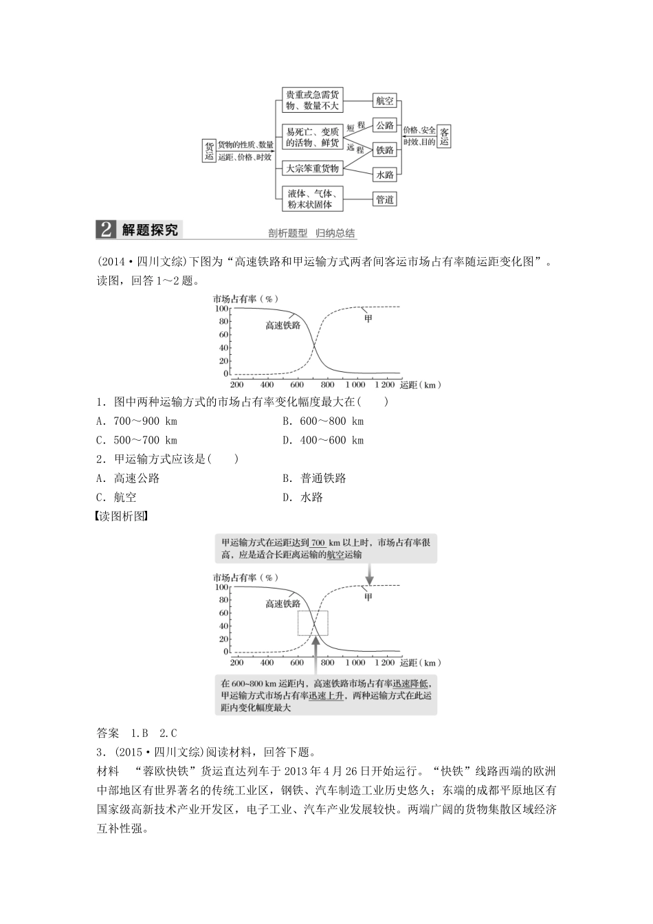 高考地理大一轮复习 第五章 交通运输布局及其影响 第26讲 交通运输布局及其影响学案 新人教版必修2-新人教版高三必修2地理学案_第2页