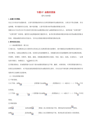 高考数学 提分必备30个黄金考点 专题07 函数的图象学案 理-人教版高三全册数学学案