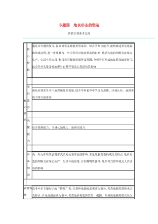 高考地理二轮复习 专题四 地表形态的塑造学案-人教版高三全册地理学案