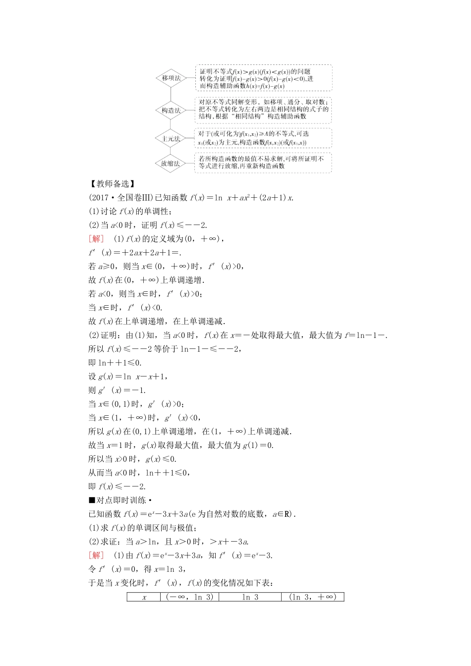 高考数学“一本”培养专题突破 第2部分 专题6 函数、导数、不等式 第14讲 导数的综合应用学案 文-人教版高三全册数学学案_第2页