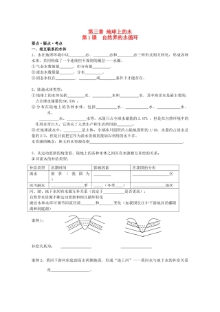 高考地理复习 第三章 第1课 自然界的水循环学案学案1 新人教版必修1