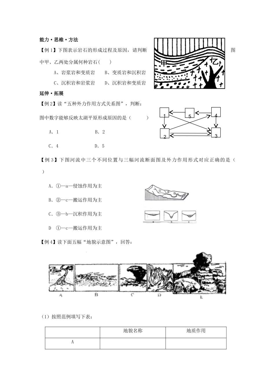高考地理复习 第四章 第1课 营造地表形态的力量学案学案1 新人教版必修1_第3页