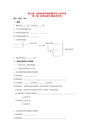 高考地理复习 第五章 第2课 自然地理环境的差异性学案学案2 新人教版必修1