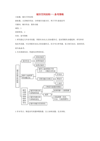 高考地理复习 专题05 人口与城市 城市空间结构备考策略-人教版高三全册地理素材