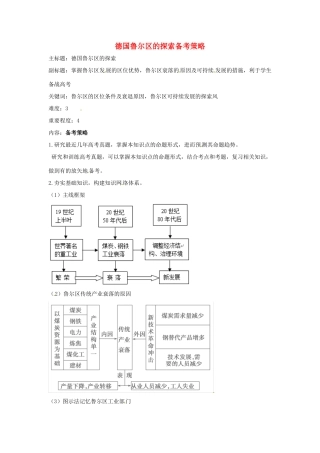 高考地理复习 专题09 区域可持续发展 德国鲁尔区的探索备考策略-人教版高三全册地理素材