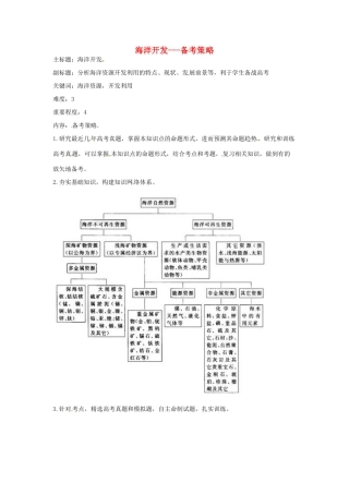 高考地理复习 专题14 海洋地理 海洋开发备考策略-人教版高三全册地理素材