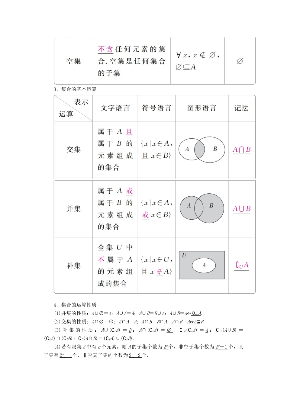 高考数学一轮复习 第1章 集合与常用逻辑用语 1.1 集合的概念与运算学案 理-人教版高三全册数学学案_第2页