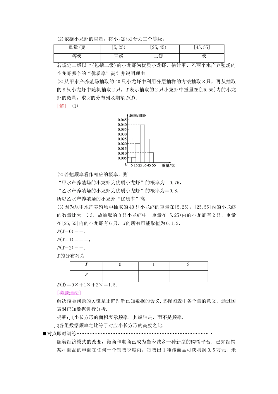 高考数学二轮复习 第1部分 重点强化专题 专题3 概率与统计 第5讲 用样本估计总体教学案 理-人教版高三全册数学教学案_第2页