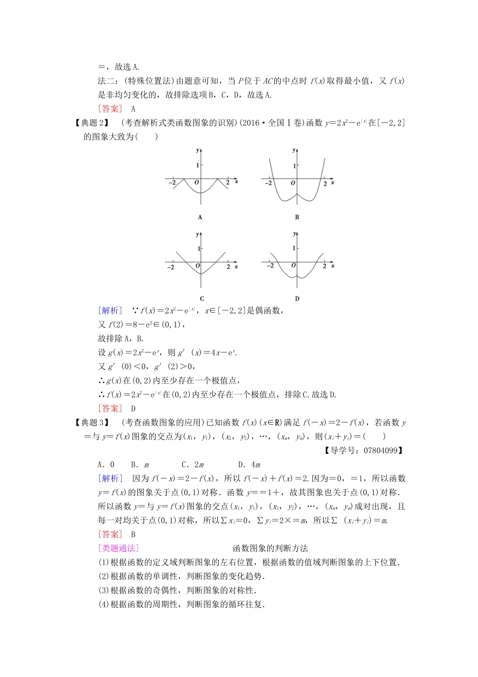 高考数学二轮复习 第1部分 重点强化专题 专题6 函数与导数 第14讲 函数的图象和性质教学案 理-人教版高三全册数学教学案_第2页