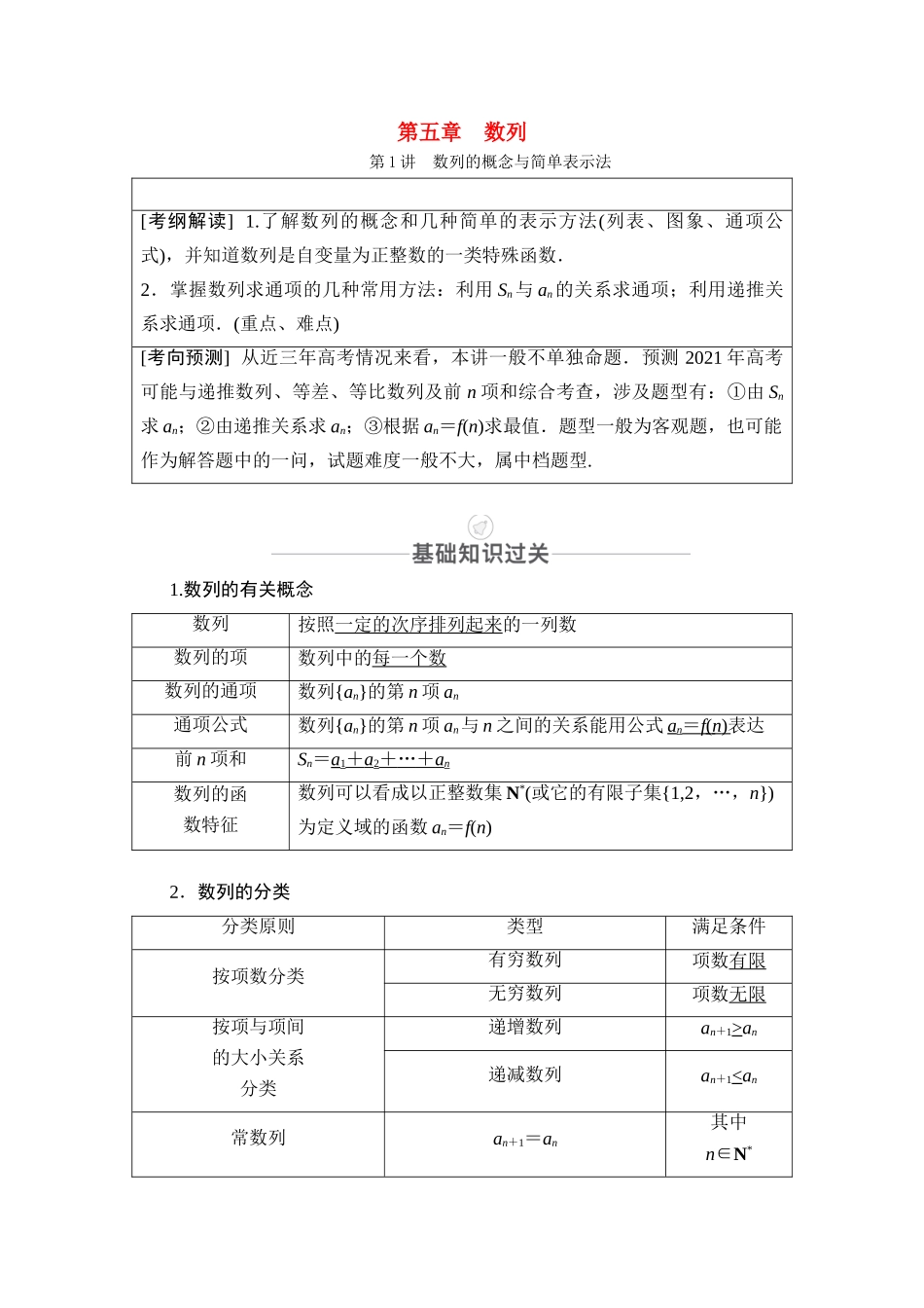 高考数学一轮复习 第5章 数列 第1讲 数列的概念与简单表示法创新教学案（含解析）新人教版-新人教版高三全册数学教学案_第1页