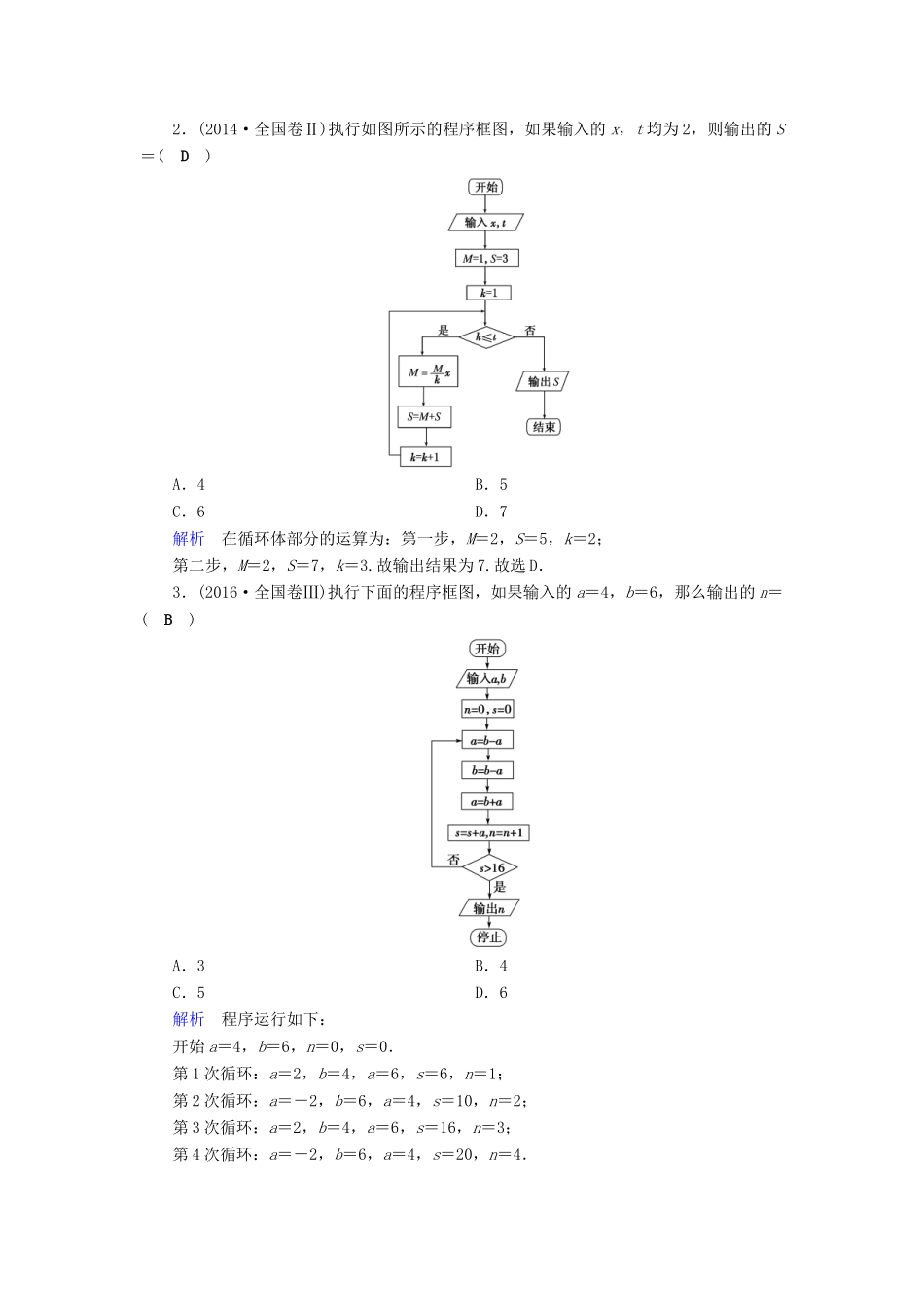 高考数学二轮复习 第1篇 专题1 高考送分专题自检 第2讲 线性规划、算法、推理与证明学案-人教版高三全册数学学案_第2页