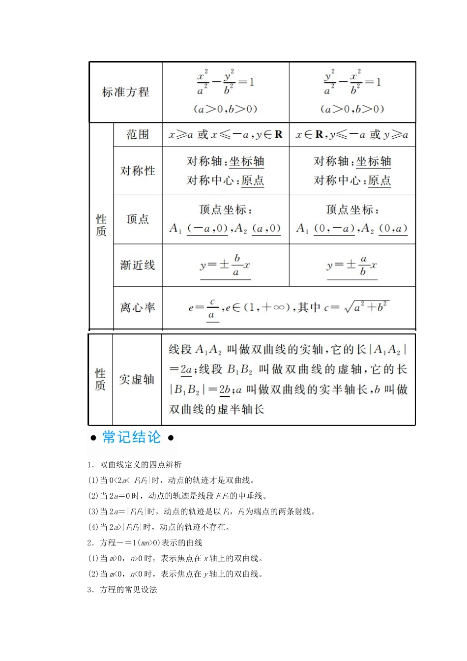 高考数学一轮复习 第八章 平面解析几何 第六节 双曲线学案 文（含解析）新人教A版-新人教A版高三全册数学学案_第2页