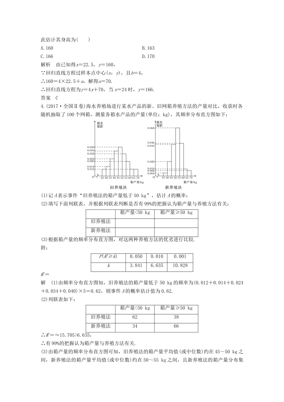 高考数学二轮复习 专题六 第1讲 统计与统计案例案 文-人教版高三全册数学学案_第2页
