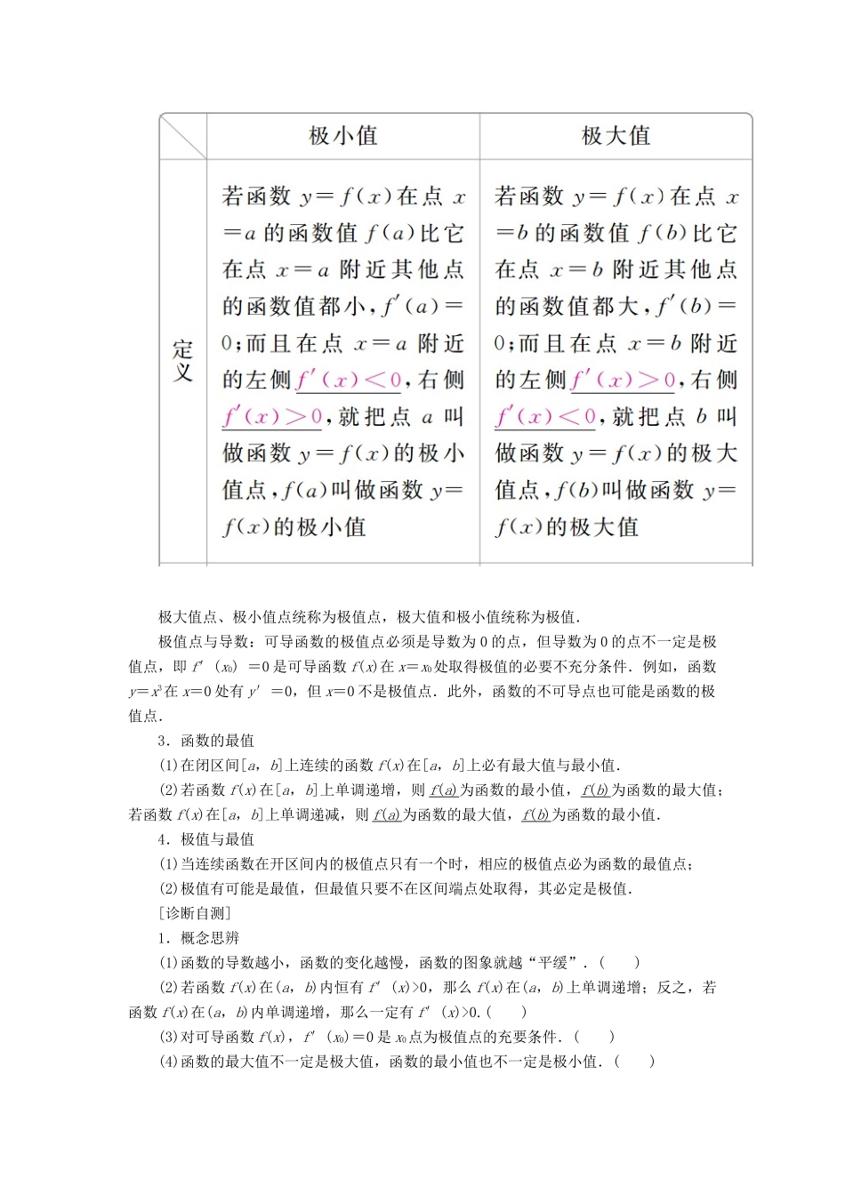 高考数学一轮复习 第2章 函数、导数及其应用 2.11 导数在研究函数中的应用（一）学案 理-人教版高三全册数学学案_第2页